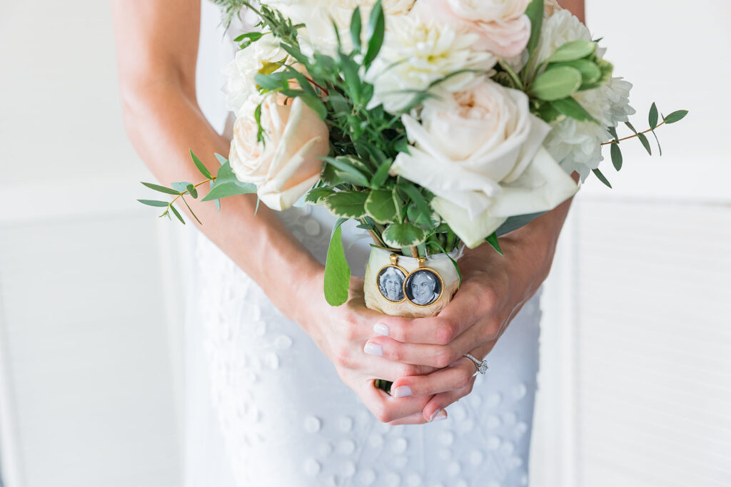 wedding bouquet memorial charms honoring grandparents