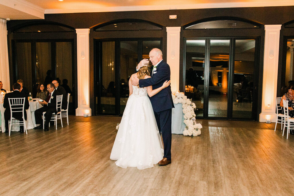 Father daughter dance during Belle Mer wedding reception